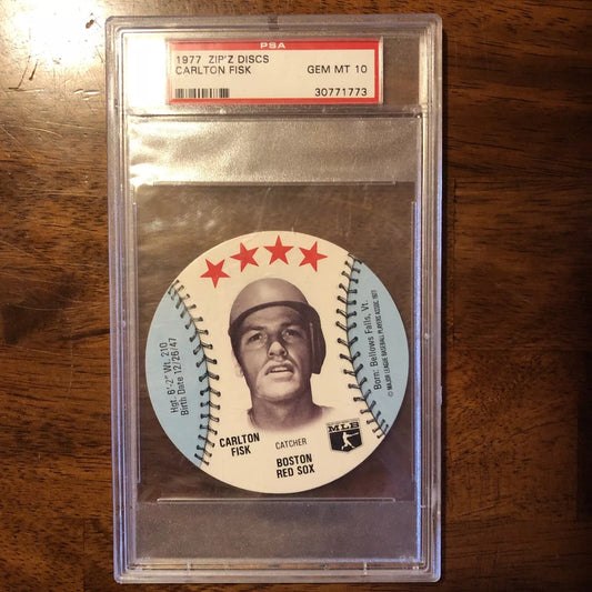 1977 Zip'z Discs Carlton Fisk PSA 10