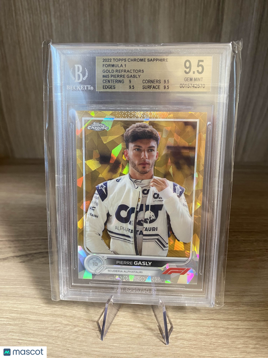 2022 Topps Chrome Sapphire Formula 1 Gold Refractors Pierre Gasly #45 BGS 9.5