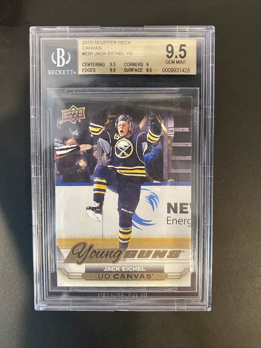 2015-16 Upper Deck Canvas Jack Eichel YG #C91 BGS 9.5