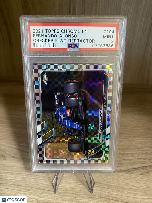 2021 Topps Chrome Formula 1 Fernando Alonso #104 PSA 9