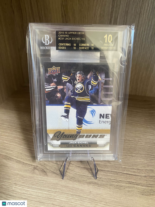 2015-16 Upper Deck Young Guns Canvas Jack Eichel YG #C91 BGS 10 PRISTINE BLACK