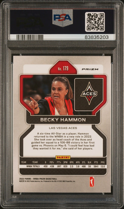 2022 Panini Prizm WNBA Becky Hammon #179 White Sparkle PSA 9 - POP 4 NONE higher