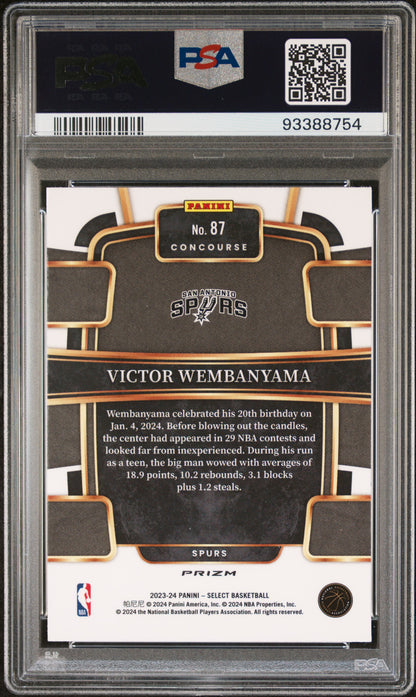 2023 Panini Select Victor Wembanyama #87 PSA 8