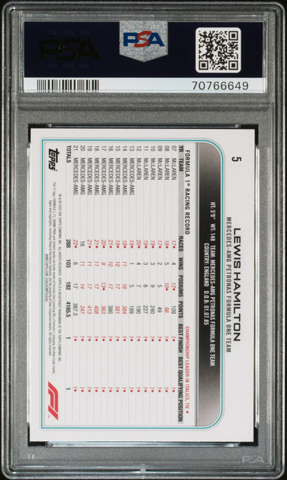 2022 Topps Formula 1 Lewis Hamilton #5 PSA 10