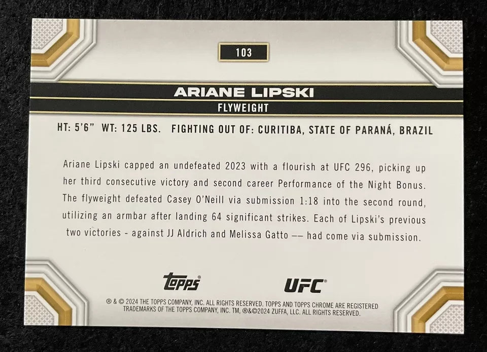 2024 Topps Chrome UFC Ariane Lipski #103