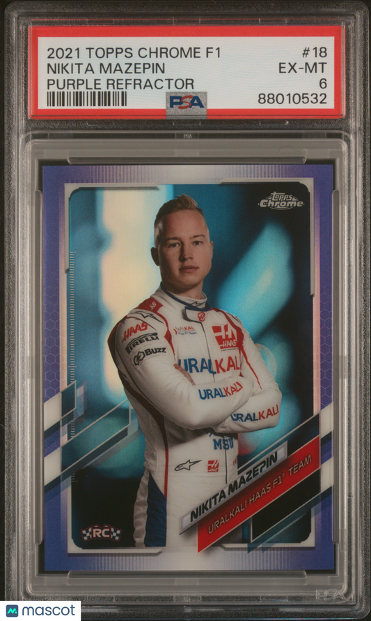 2021 Topps Chrome Formula 1 Nikita Mazepin #18 PSA 6