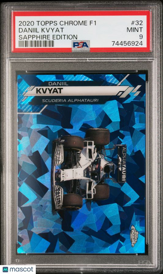 2020 Topps Chrome Formula 1 Sapphire Edition Daniil Kvyat #32 PSA 9