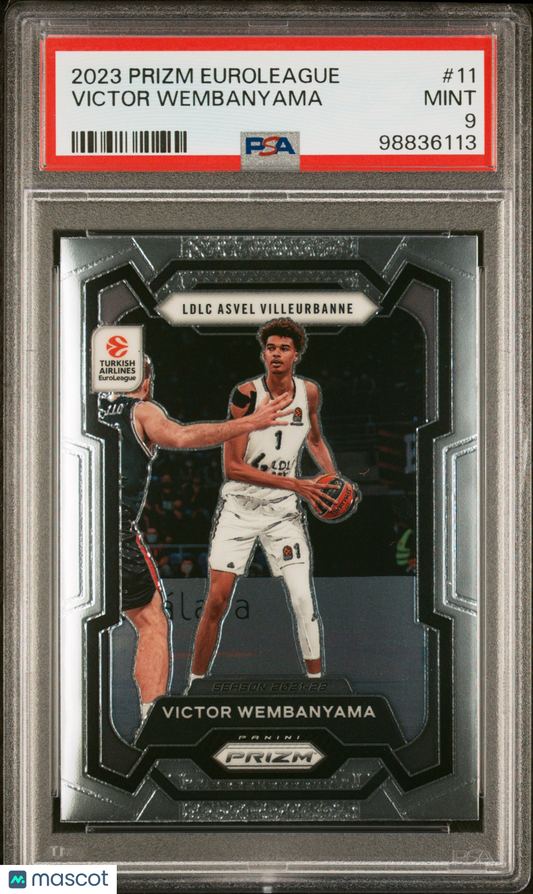 2023 Panini Prizm Turkish Airlines Euroleague Victor Wembanyama #11 PSA 9