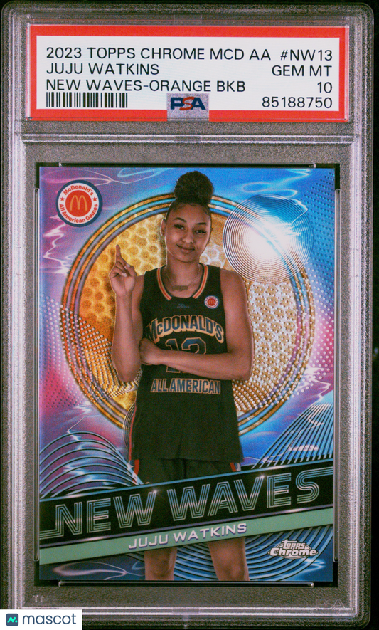 2023 Topps Chrome Mcdonald's All-American New Waves Juju Watkins #NW13 Orange BK Ref PSA 10