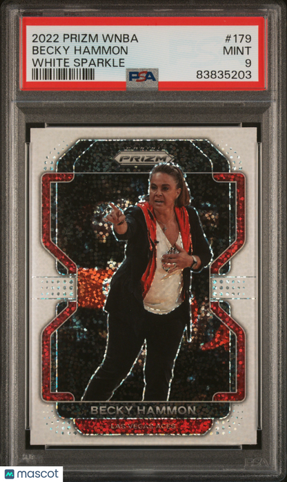 2022 Panini Prizm WNBA Becky Hammon #179 White Sparkle PSA 9 - POP 4 NONE higher