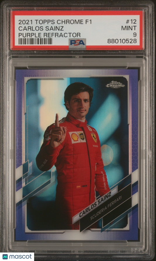 2021 Topps Chrome Formula 1 Carlos Sainz #12 PSA 9