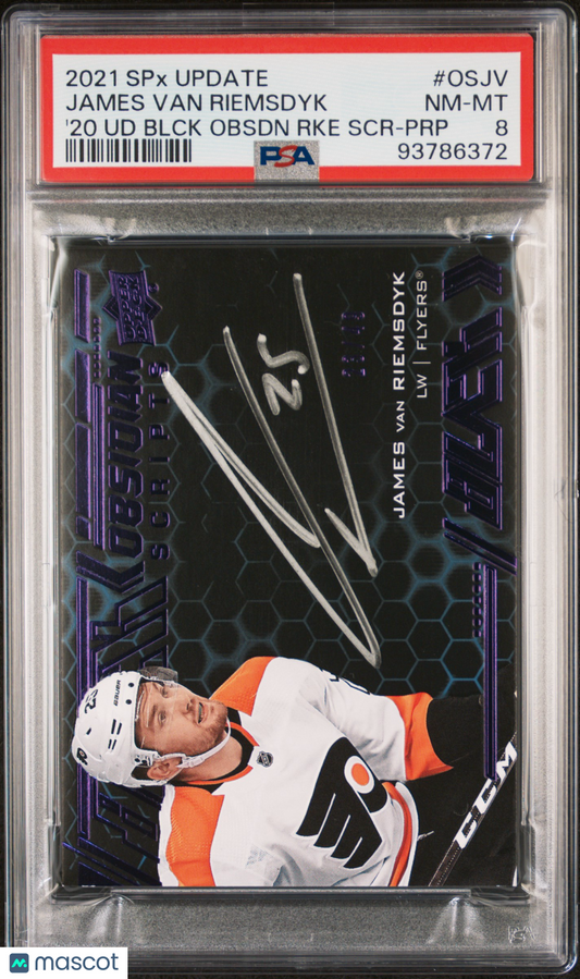 2021 SPX James Van Riemsdyk Auto #OSJV PSA 8 POP 1 NONE HIGHER - /49, ## 23/49