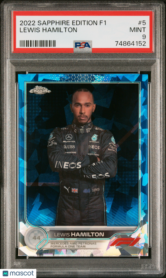 2022 Topps Chrome Formula 1 Sapphire Edition Lewis Hamilton #5 PSA 9