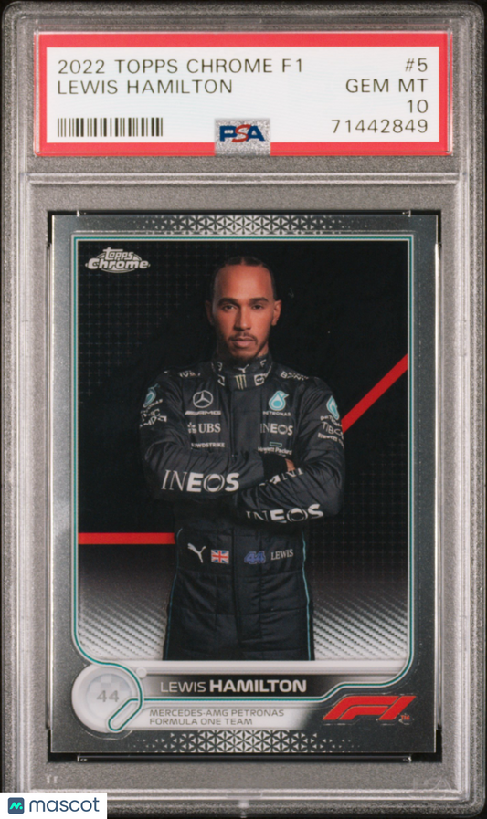 2022 Topps Chrome Formula 1 Lewis Hamilton #5 PSA 10