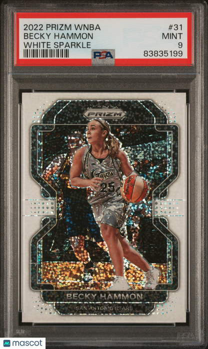 2022 Panini Prizm WNBA POP 2 Becky Hammon #31 White Sparkle PSA 9 - POP 2