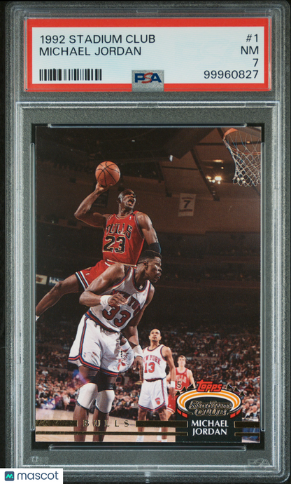 1992 Stadium Club Michael Jordan #1 PSA 7 - ICONIC JAM ON EWING