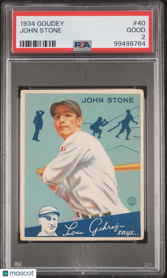 1934 Goudey John Stone #40 PSA 2