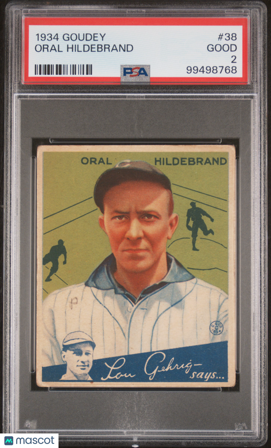 1934 Goudey Oral Hildebrand #38 PSA 2