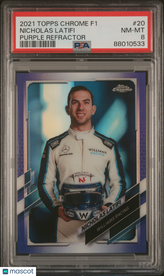 2021 Topps Chrome Formula 1 Nicholas Latifi #20 PSA 8