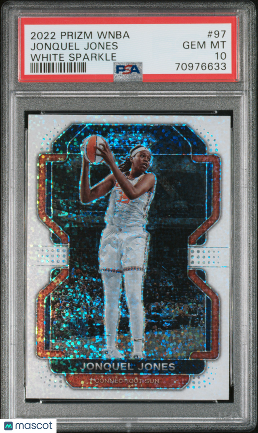 2022 Panini Prizm WNBA Jonquel Jones POP 1 #97 White Sparkle PSA 10 - POP 1