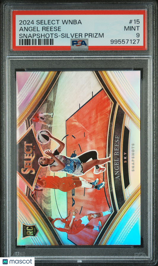 2024 Panini Select WNBA Snapshots Angel Reese ROOKIE #15 Silver Prizm PSA 9