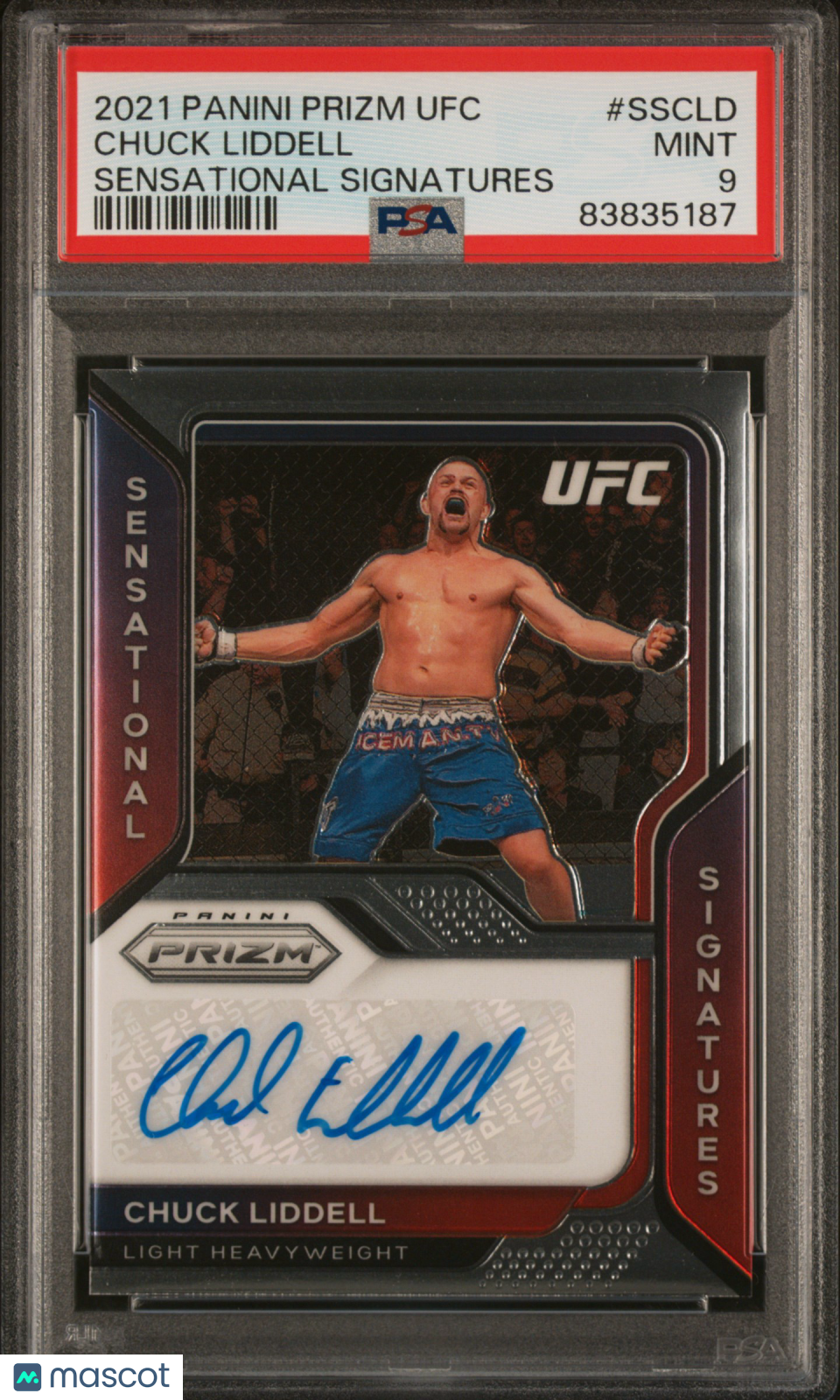 2021 Panini Prizm UFC Sensational Signatures Chuck Liddell #SSCLD PSA 9